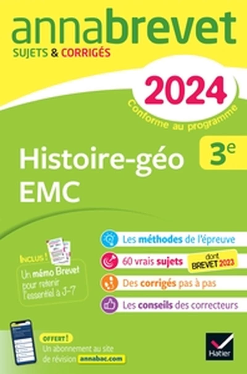 Histoire géographie, enseignement moral et civique 3e : brevet 2024 (Nouv. éd.)