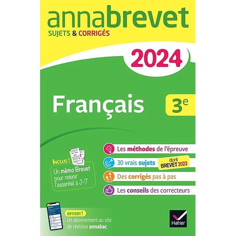 Français 3e : Sujets & corrigés