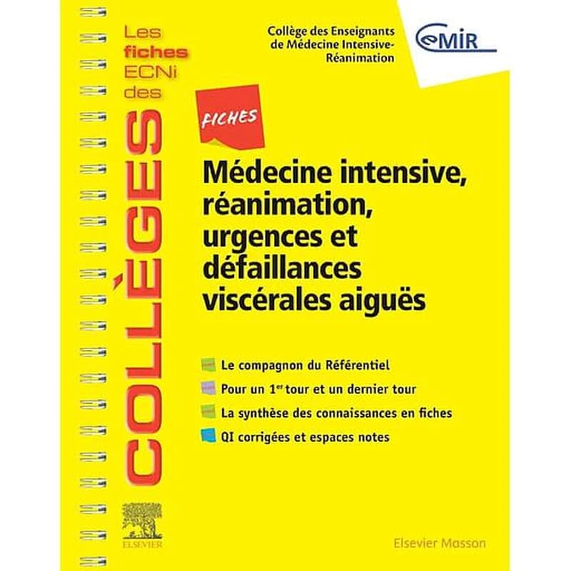 Fiches médecine intensive, réanimation, urgences et défaillances viscérales aiguës