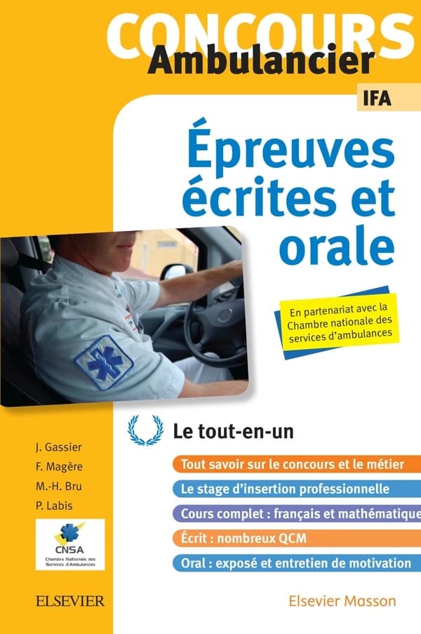 Concours ambulancier, entraînement : épreuves écrites et orale (3e éd.)