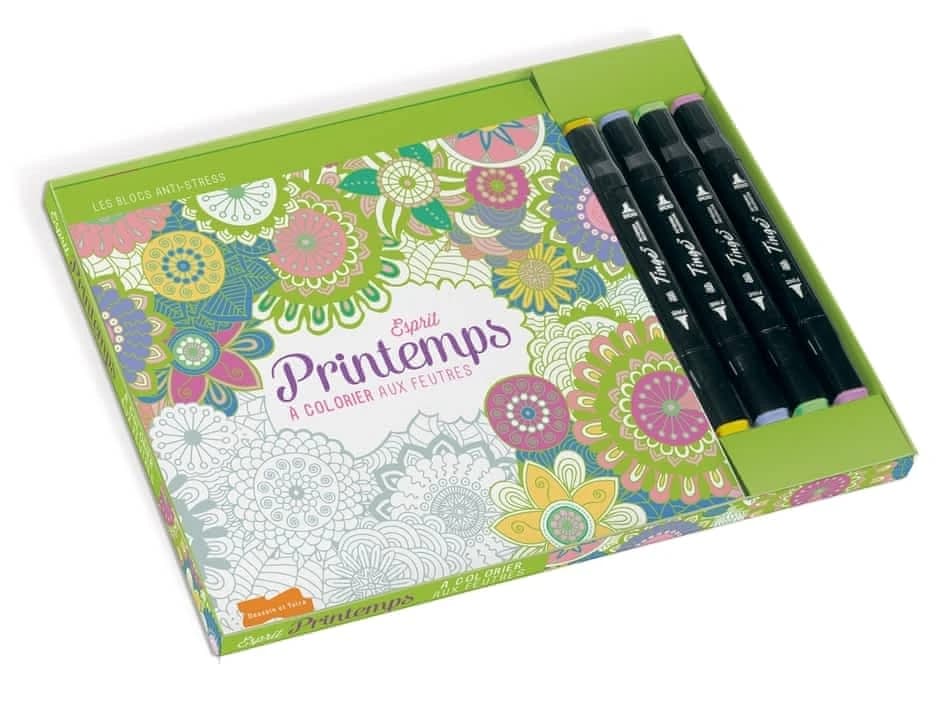 Esprit printemps : à colorier aux feutres : [Album à colorier]