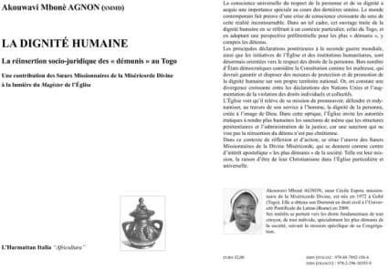 La dignité humaine : la réinsertion socio-juridique des démunis au Togo : une contribution des soeurs missionnaires de la Miséricorde divine à la lumière du magister [sic] de l'Église