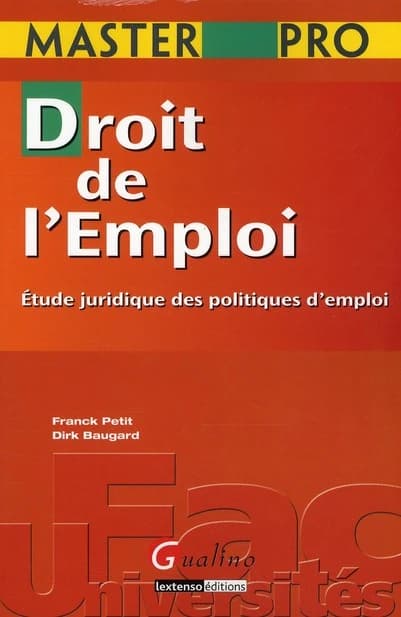 Droit de l'emploi : étude juridique des politiques d'emploi ([Nouvelle éd.]) Franck Petit, Dirk Baugard