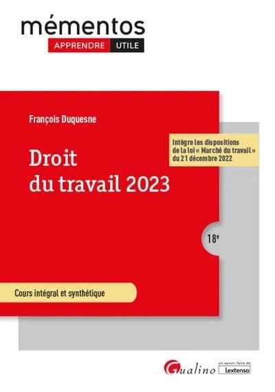 Droit du travail 2023 : cours intégral et synthétique (18e [éd.]) François Duquesne