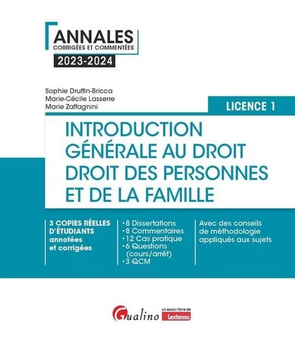 Introduction générale au droit, droit des personnes et de la famille : droit objectif, droits subjectifs, droit des personnes, droit de la famille