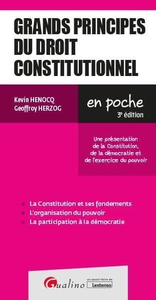 Grands principes du droit constitutionnel : une présentation de la Constitution, de la démocratie et de l'exercice du pouvoir (3e éd.) Kevin Henocq, Geoffroy Herzog