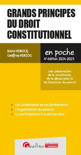 Grands principes du droit constitutionnel : une présentation de la Constitution, de la démocratie et de l'exercice du pouvoir (4e éd., 2024-2025) Kevin Henocq, Geoffroy Herzog