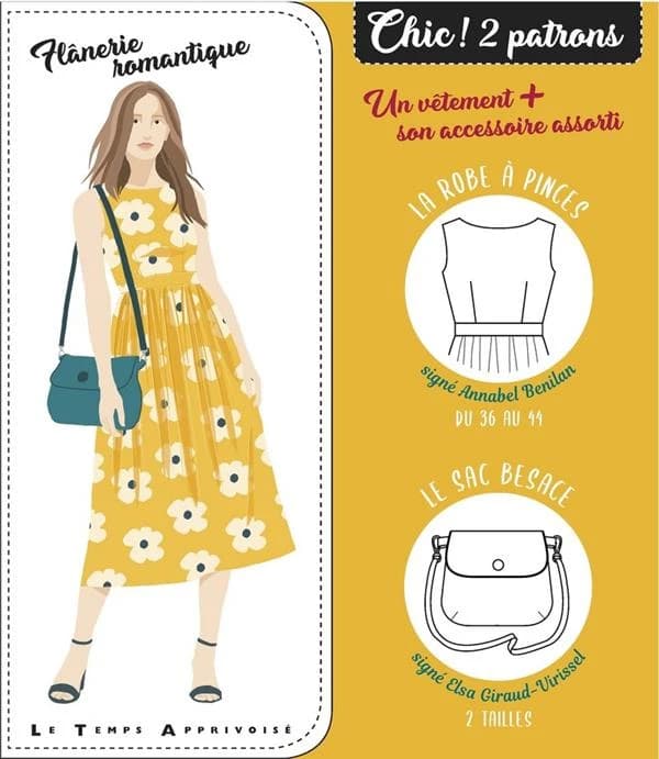 Flanerie romantique : Chic! 2 patrons - Un vêtement : un vêtement + son accessoire assorti : [Image didactique]