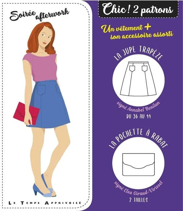 Soirée afterwork : Chic! 2 patrons : un vêtement + son accesoire assorti : [Image didactique]