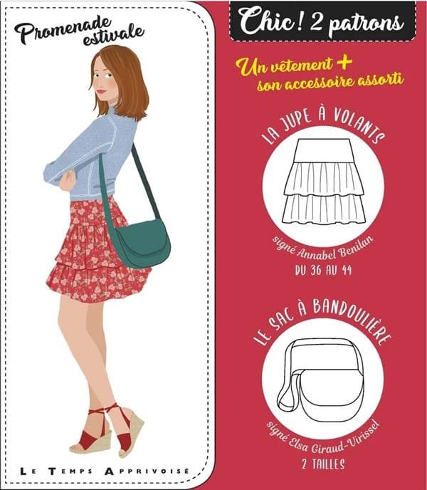 Promenade estivale : Chic! 2 patrons : un vêtement + son accesoire : [Image didactique]