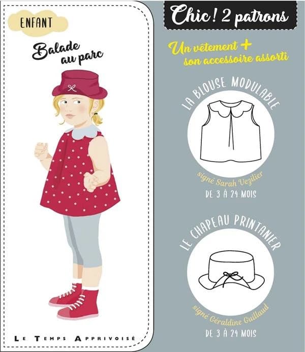 Balade au parc : Chic! 2 patrons : un vêtement + son accesoire : [Image didactique]
