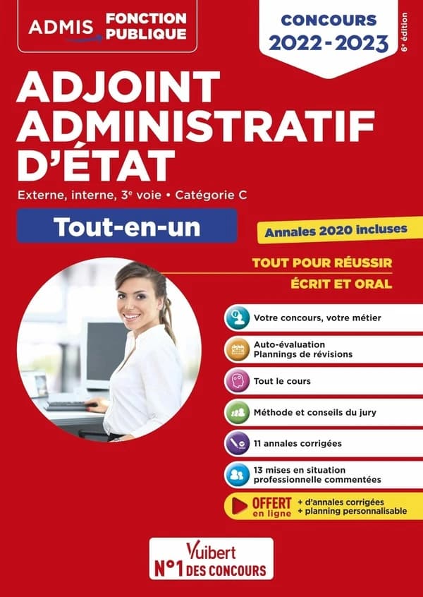 Adjoint administratif d'État : externe, interne, 3e voie, catégorie C : tout-en-un (6e éd.)