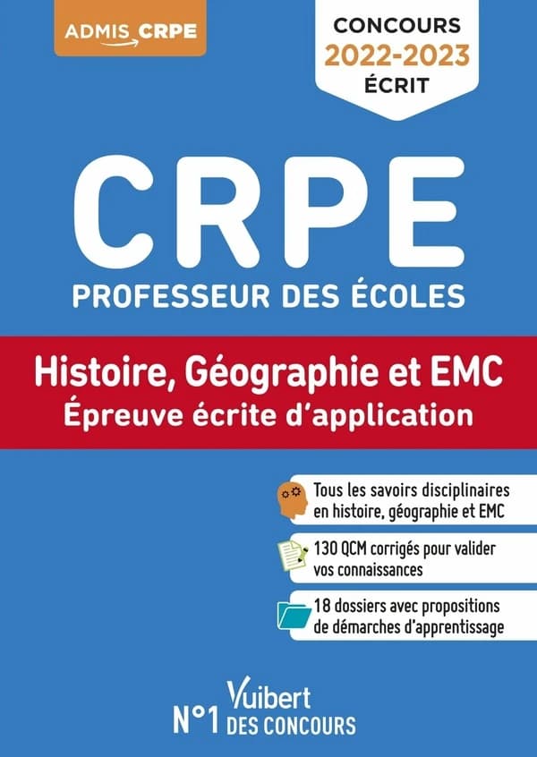 CRPE, professeur des écoles : histoire, géographie et EMC : épreuve écrite d'application : concours écrit 2022-2023