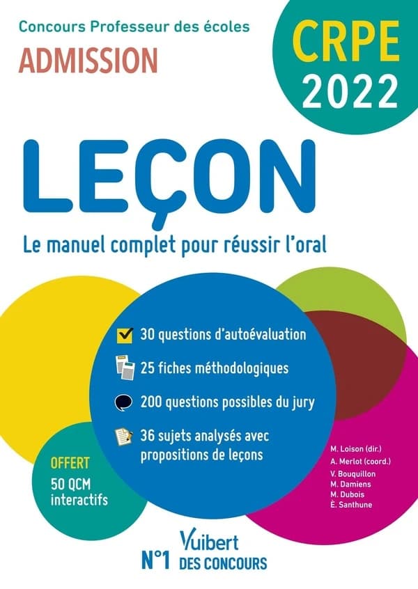 Leçon : le manuel complet pour réussir l'oral : concours professeur des écoles, admission : CRPE 2022