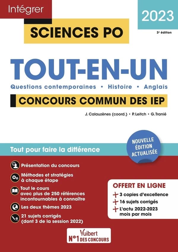 Tout-en-un : questions contemporaines, histoire, anglais : concours commun des IEP