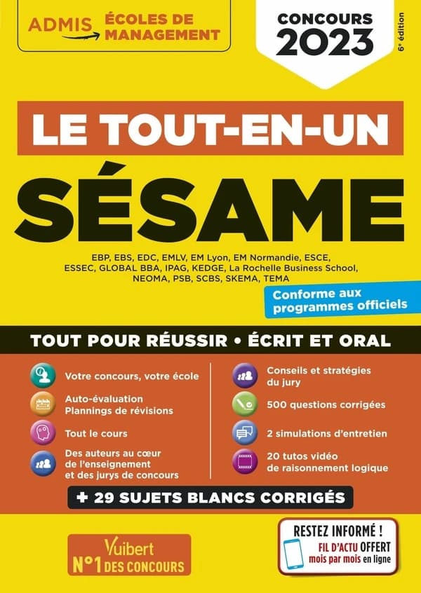 SÉSAME : le tout-en-un : concours 2023 (6e éd.)