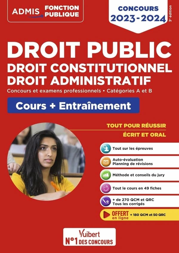 Droit public : droit constitutionnel, droit administratif : concours et examens professionnels, catégories A et B : cours et entraînement (3 éd.)