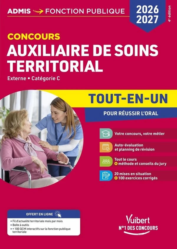 Concours Auxiliaire de soins territorial 2026-2027 : Externe - Catégorie C (Nouvelle éd.)