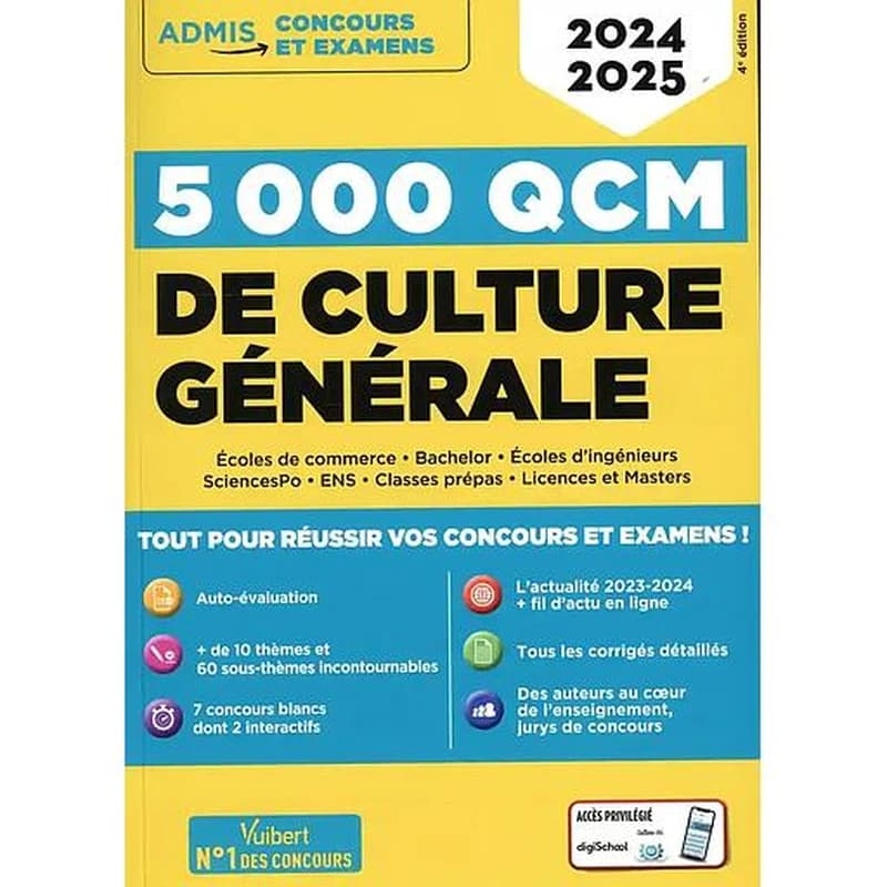 5000 QCM de culture générale