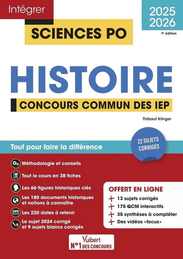 Histoire : concours commun des IEP : 2024-2025 (7e éd.) Thibaut Klinger,...
