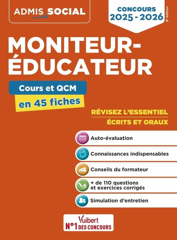 Moniteur-éducateur : épreuves écrites et orales en 45 fiches (9e éd.) Claude Charroin,... Lucienne Suissa,...