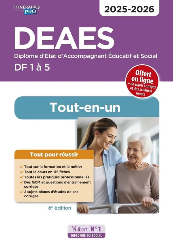 DEAES : diplôme d'État d'accompagnant éducatif et social : DF 1 à 5 (6e éd. 2025-2026) Danièle Lenepveu,... Isabelle Sue,...