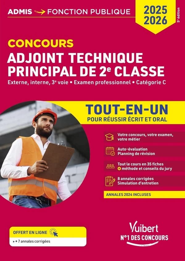 Concours adjoint technique principal de 2e classe - Externe, interne, 3e voie, e : Tout-en-un