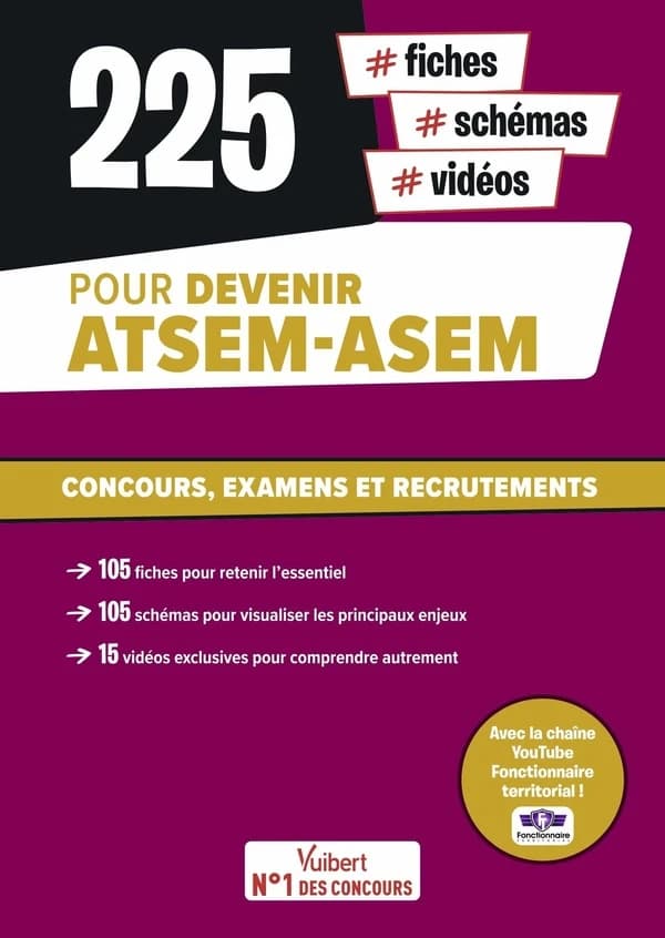 225 #fiches, #schémas, #vidéos pour devenir ATSEM-ASEM : [concours, examens et recrutements]