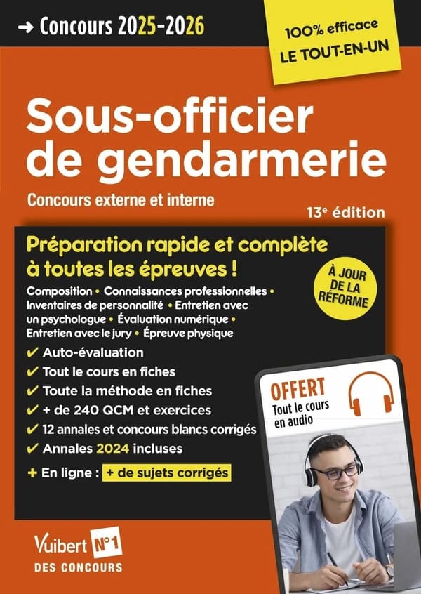 Sous-officier de gendarmerie : concours gendarme externe et interne : concours 2025-2026 (13e éd.) Thibaut Klinger,... Bernadette Lavaud,... François Lavedan,...
