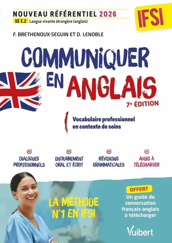 Communiquer en anglais : vocabulaire professionnel en contexte de soins, nouveau référentiel 2026 IFSI (7e éd.)