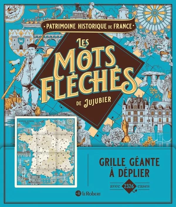 Patrimoine historique de France : grille géante à déplier avec 2326 cases