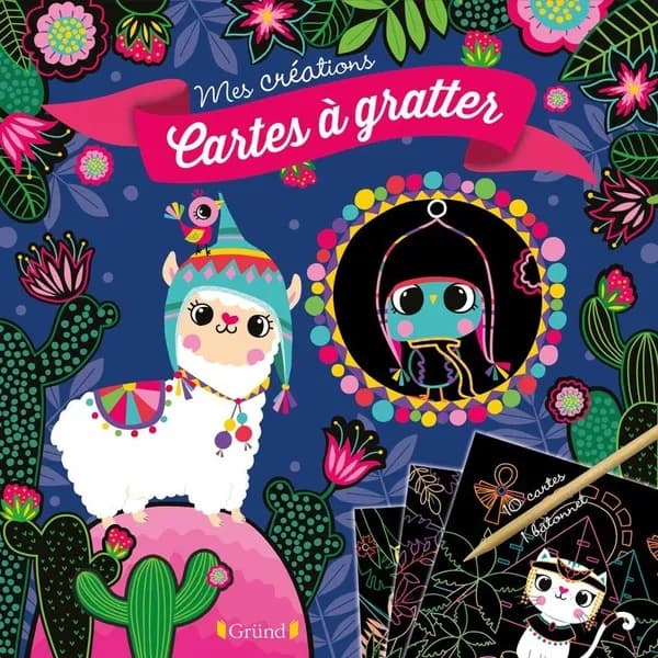 Cartes à gratter bébés animaux : Tout pour réaliser 10 tableaux mignons : [Album à colorier]