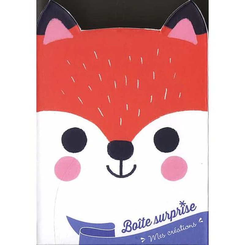 Ma boîte surprise Renard  - Avec 1 bracelet, 50 strass, 2 cartes à gratter en forme de renard, 2 cartes en strass, 1 bâtonnet, 1 planche de stickers, et 4 feuilles d'origamis