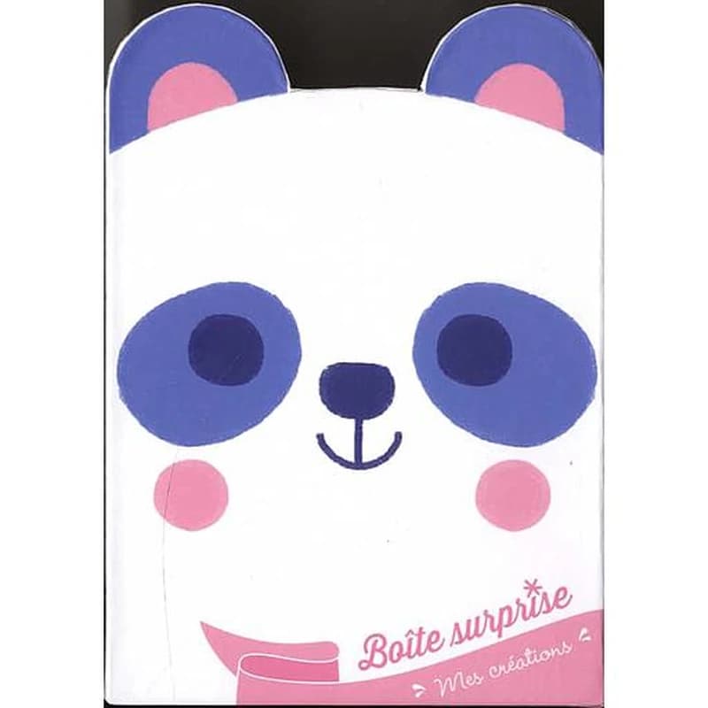 Ma boîte surprise Panda  - Avec 1 bracelet, 2 cartes à gratter en forme de panda, 2 cartes en strass, 1 bâtonnet, 50 strass, 1 planche de stickers et 4 feuilles d'origamis