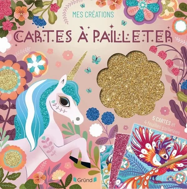 Cartes à pailleter : Licornes et animaux magiques