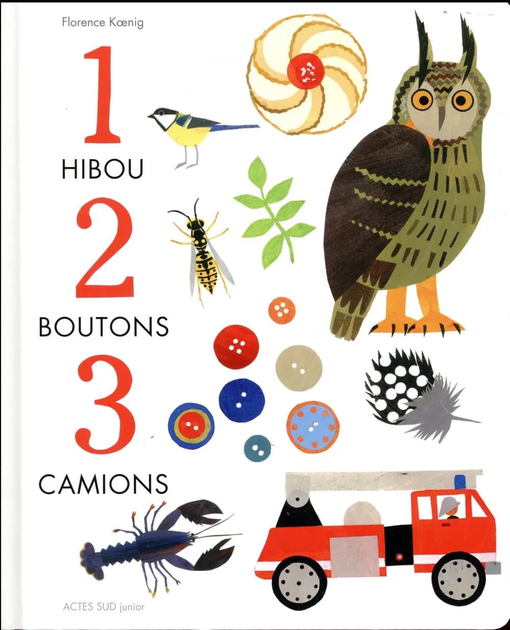 1 hibou, 2 boutons, 3 camions