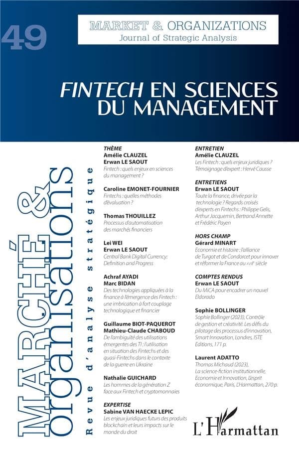 Revue Marché et organisations n.49 : FinTech en sciences du management
