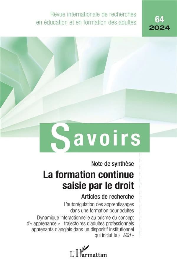 REVUE SAVOIRS n.64 : la formation continue saisie par le droit