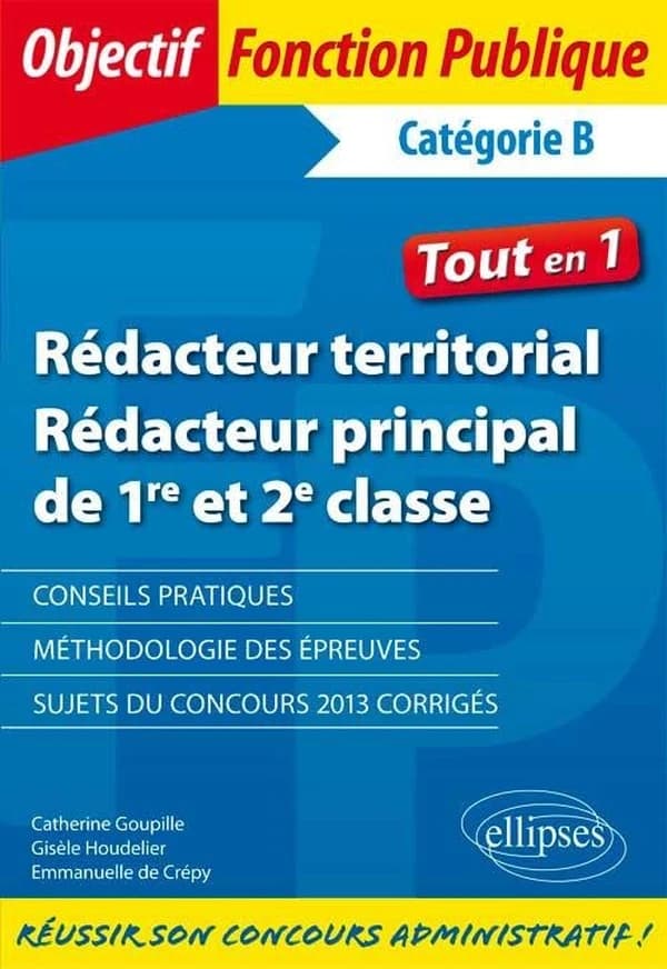 Rédacteur territorial, rédacteur principal de 1re et 2e classe : catégorie B