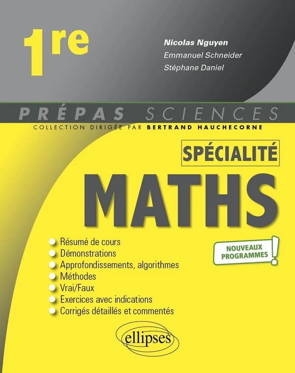 Spécialité mathématiques ; 1re ; nouveaux programmes