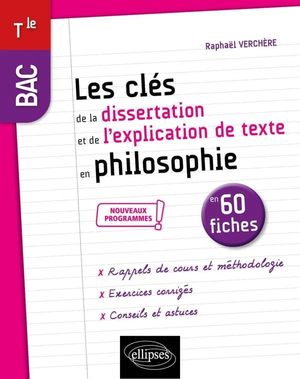 Les clés de la dissertation et de l'explication de texte en philosophie : en 60 fiches : bac Tle