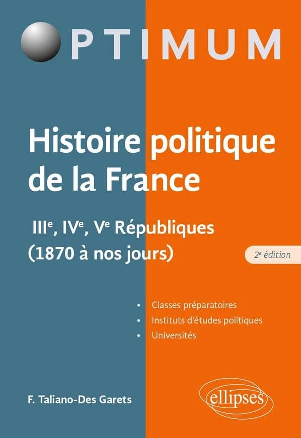 Histoire politique de la France : IIIe, IVe et Ve Républiques, 1870 à nos jours (2e éd.) Françoise Taliano-Des Garets,...