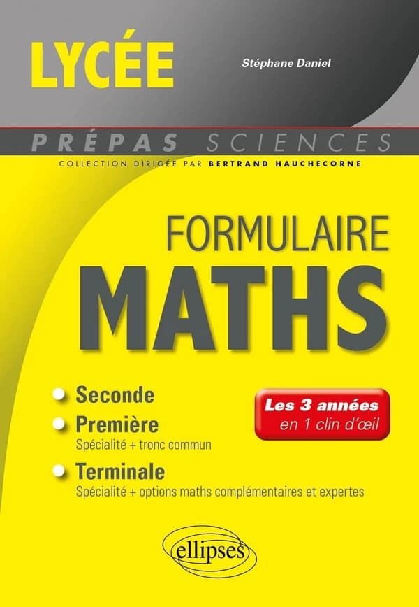 Formulaire maths : les 3 années en 1 clin d'oeil