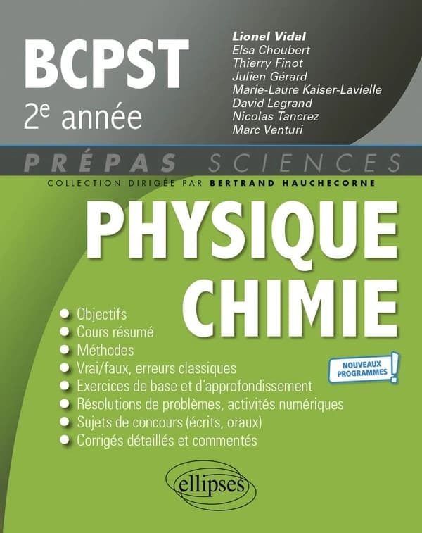 Physique-chimie, BCPST, 2e année
