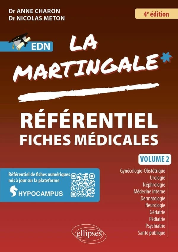 Référentiel fiches médicales. Volume 2, Gynécologie-obstétrique, urologie, néphrologie, médecine interne, dermatologie, neurologie, gériatrie, pédiatrie, psychiatrie, santé publique (4e éd.) docteur Anne Charon, docteur Nicolas Meton