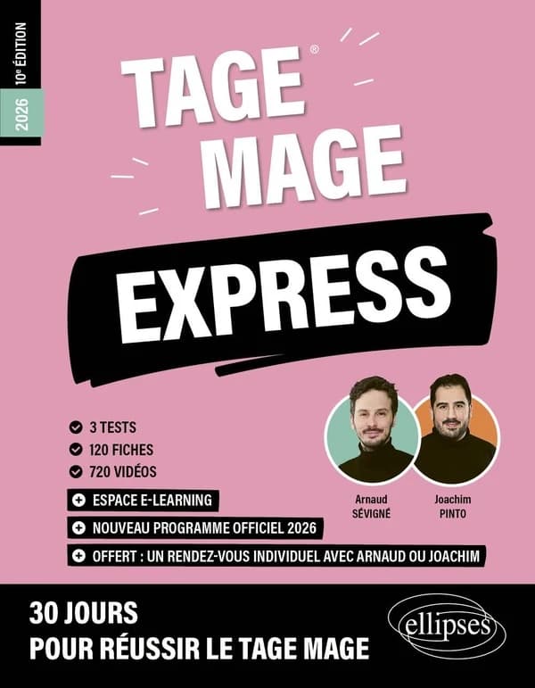 TAGE MAGE express : 3 tests, 120 fiches, 720 vidéos (10e éd., 2026 [conforme au] nouveau programme officiel) Arnaud Sévigné & Joachim Pinto