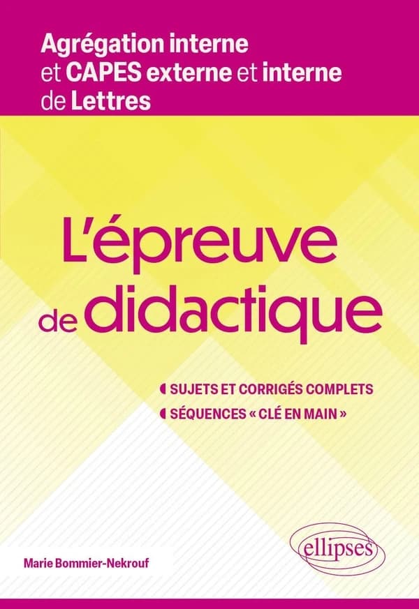 L'épreuve de didactique : agrégation interne et CAPES externe et interne de lettres