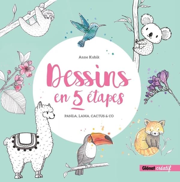 Dessins en 5 étapes : pandas, lama, cactus & Co