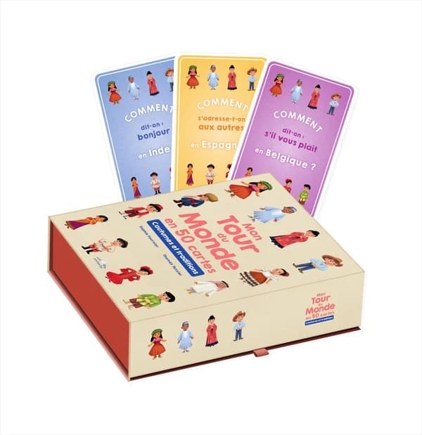 Mon tour du monde en 50 cartes : Coutumes et traditions ; Un jeu de cartes