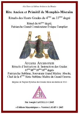 Rituels des hauts grades du 4ème au 33ème degré du Rite écossais ancien & accepté : vera instituta secreta et fundamenta, 1er mai 1786...